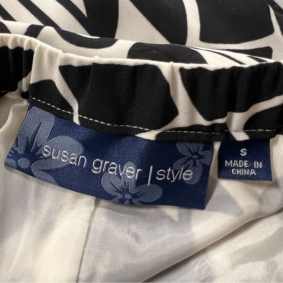 Susan graver graphic print a line midi skirt Sz S - Picture 4 of 6